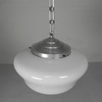 Art Deco Hanglamp Aan Aluminium Ketting, Jaren 30 thumbnail 6