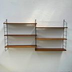 Dubbel Vintage Wandrek Met 3 Zijpanelen En 6 Houten Planken thumbnail 5