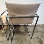 Vier Arco Frame Eetkamerstoelen, Crème Bekleding, Burkhard Vogtherr thumbnail 18