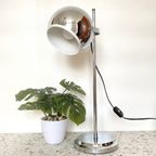 Goffredo Reggiani Chroom Eyeball Bureau Lamp - Space Age Jaren 60 thumbnail 8