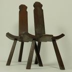 Set Van 2 Vintage Houten Krukjes thumbnail 8