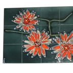 Grote Keramische Tegeltafel Adri Design Oranje Abstract Bloem 109Cm thumbnail 12