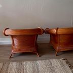 Rotan Bamboe Loungeset Bank Fauteuils Design Vintage thumbnail 7