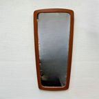 Midcentury Modern Design Wandspiegel Teak, Ovaal Met Hoeken thumbnail 3
