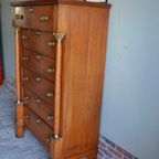 Prachtige Antieke Eiken Empire Chiffoniere, Ladekast, Inclusief Bezorgen. thumbnail 9