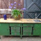 Grote Oude Buffet Vitrine School Museum Winkel Kast thumbnail 21