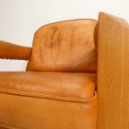 2 Oak Armchairs In Cognac Leather thumbnail 19