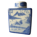 Porseleinen Thee Bewaar Pot Met Dop Blauw Wit thumbnail 11