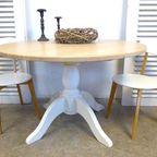 Prachtige Landelijke Ronde Eiken Tafel 120 Cm thumbnail 11