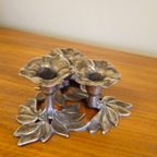 Vintage Messing Art Nouveau Kandelaar Kaarsenhouder thumbnail 3