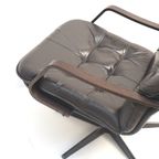 Stijlvolle Vintage Leren Fauteuil Gemaakt In De Jaren '70 thumbnail 4