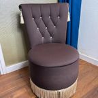 Vintage Fauteuil Met Franjes, Crapaud, Boudoir Fauteuil 70’S thumbnail 2