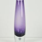 Vintage Scandinavische Design Vaas Paars Glas ‘60 Art Vase thumbnail 8