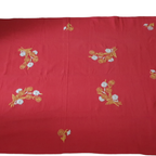 Rechthoekig Warm Rood Vintage Tafelkleed Geborduurde Bloemen thumbnail 3