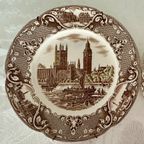 2x Vintage Old Britain Castles Bruin Veelkleurig Door Johnson Brothers thumbnail 6