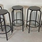 5 X Vintage Barkruk, Zwart, P/p/s thumbnail 15
