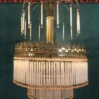 Italiaanse Opaliserende Hollywood Vintage Regency Hanglamp Met Opaal Roze Kralen thumbnail 8