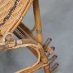 Geweldige Brocante Inklapbare Vintage Franse Rotan Lounge Fauteuil/ Deckchair thumbnail 13