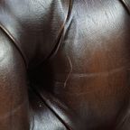 Luxe En Charmante 3-zits Rundleren Chesterfield Bank In Engelse Stijl thumbnail 15
