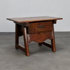 Antique Wooden Side Table With Drawer, 18th Century thumbnail 2