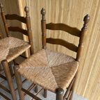 Vintage Farmhouse Stijl Rieten Barkrukken 1960 5 Stuks thumbnail 5
