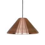 Vintage Koperkleurige Hanglamp Met Geperforeerde Kap thumbnail 2