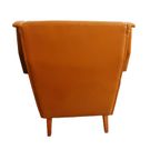 Vintage Fauteuil Oker Kleurig Skai, Jaren 50 thumbnail 2