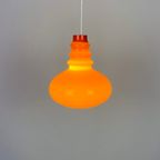 1 Of 4 Midcentury Glass Orange Pendant Light By Peill & Putzler 1960 thumbnail 6