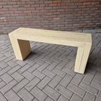Vintage Halbank Volhout Grenen Bankje Tuinbank Bank thumbnail 6