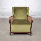 Mid-Century Fluwelen Fauteuil thumbnail 3