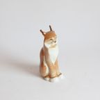 Porcelain Lynx Or Bobcat Sculpture By Lomonosov, Ussr thumbnail 9