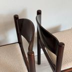 4 Donkerbruine Vintage Stoelen Jaren 70 thumbnail 2