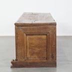 Prachtige Antieke En Unieke Kist/ Bank Uit De 17e Eeuw Met Mooi Houtsnijwerk, Charmante Details thumbnail 11