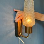 Mid Century Deense Wandkandelaar  - Scandinavische Glazen Wandlamp thumbnail 3