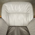 Midcentury Fauteuil Met Hocker – Göte Möbler Nässjö (G-Möbel) – Jaren 80 thumbnail 5