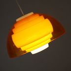 Zeer Zeldzame Ufo Designlamp In Geel Oranje Acrylplastic Met Witte Binnenkant - 1970 - Space Age thumbnail 8
