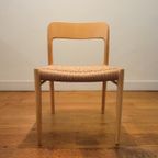 Vintage Set Van 4 Stoelen Van N.o. Møller Model 75 Uit 1970 thumbnail 3