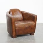Karaktervolle En Unieke Bruine Aviator Design Fauteuil Gemaakt Van Rundleer thumbnail 2