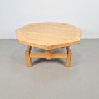 Brutalistische Eiken Salontafel Achthoek Rustiek Japandi ´60 thumbnail 10