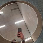 70's Vintage Ronde Spiegel Rookglas Spaceage Grote Spiegel thumbnail 7