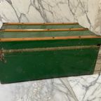 Een Hutkoffer/ Reiskist Oftewel "steamer Trunk", 1e Kwart 20e Eeuw thumbnail 2