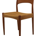 Set Van 4 Eetkamerstoelen Eetstoelen Arne Hovmand Olsen Deens Design Vintage Papercord thumbnail 3