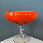 Vintage Murano Stijl Vaas / Glas In Oranje /Rode Kleur thumbnail 3