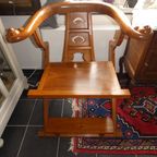 2 Oosterse Boeddisten Armstoelen In Tropisch Hout. thumbnail 6