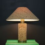 Geweldig Uitziende Tafellamp In Kurk En Messing - Duits Design - Bureaulampen thumbnail 2