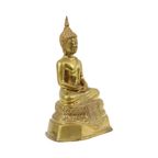 Thaise Messing Boeddha Beeld Sculptuur Zittend Dhyana Mudra thumbnail 9