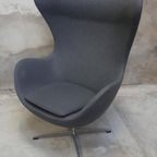 Grijze Egg Chair Eistoel Retro Fauteuil thumbnail 9