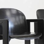 Dialogo Zwarte Leren Eetkamerstoelen Van Afra En Tobia Scarpa Voor B&B Italia, 1974, Set Van 4 thumbnail 8