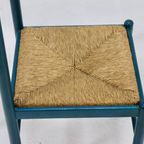 Set Of 2 Vico Magistretti Style Stained Wood And Rush Dining Chairs 1960S thumbnail 9
