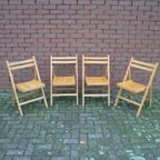 Klapstoelen Mid Century Beukenhout, Set Van 4 thumbnail 5